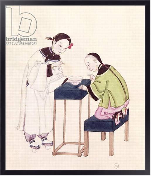 Постер A Girl Looking for Luck into a Bowl of Water с типом исполнения На холсте в раме в багетной раме 221-01
