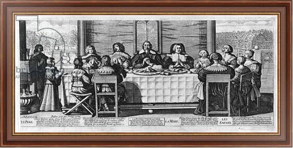 Постер A Protestant family blessing the meal с типом исполнения На холсте в раме в багетной раме 35-M719P-83