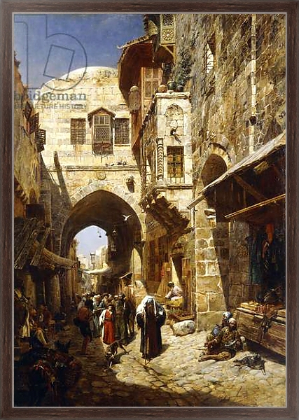 Постер Davidstrasse, Jerusalem, 1887 с типом исполнения На холсте в раме в багетной раме 221-02