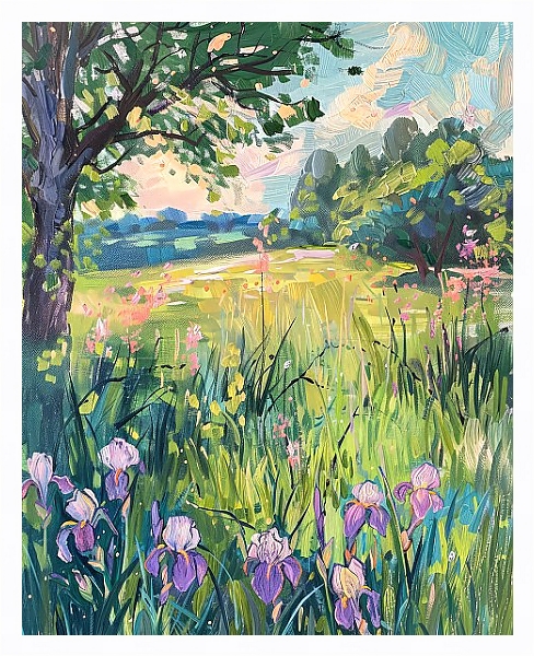Постер Iris meadow с типом исполнения На холсте в раме в багетной раме 221-03