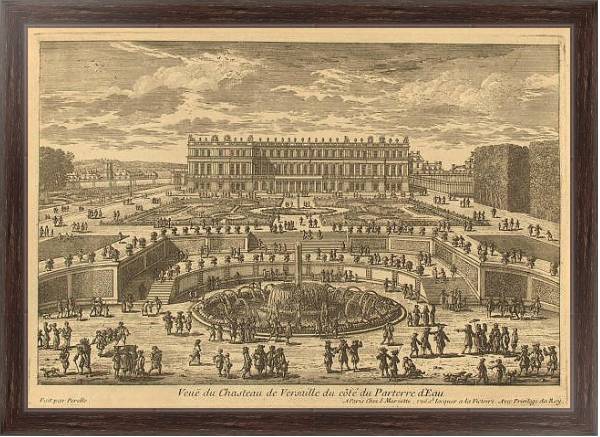 Постер Вид на Версальский дворец со стороны парка с типом исполнения На холсте в раме в багетной раме 221-02