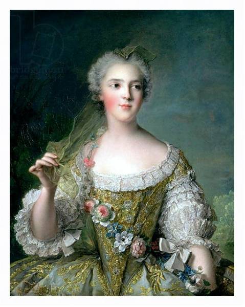 Постер Portrait of Madame Sophie, daughter of Louis XV, at Fontevrault, 1748 с типом исполнения На холсте в раме в багетной раме 221-03