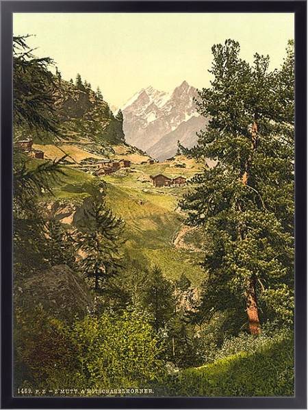 Постер Швейцария. Долина в Альпах с типом исполнения На холсте в раме в багетной раме 221-01