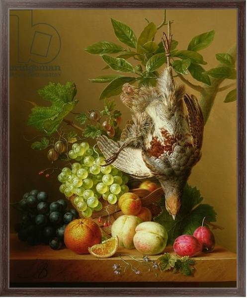 Постер Still Life with Fruit and a Dead Partridge с типом исполнения На холсте в раме в багетной раме 221-02