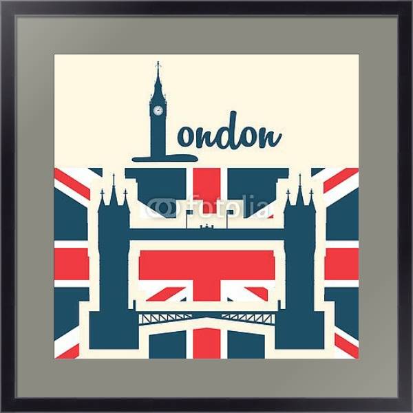 Постер Лондон, символы Англии 6 с типом исполнения Под стеклом в багетной раме 221-01