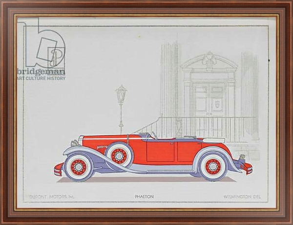 Постер DuPont Motor Cars: Phaeton, 1921 с типом исполнения На холсте в раме в багетной раме 35-M719P-83