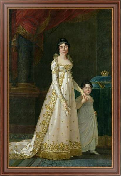Постер Portrait of Marie-Julie Clary Queen of Naples with her daughter Zenaide Bonaparte 1807 с типом исполнения На холсте в раме в багетной раме 35-M719P-83