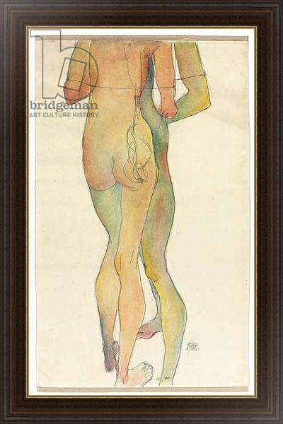 Постер Zwei Stehende Akte, 1913 с типом исполнения На холсте в раме в багетной раме 1.023.151