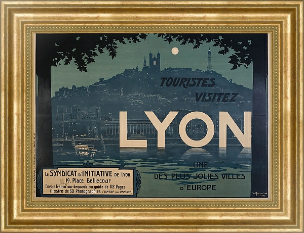 Постер Lyon, une des plus jolies villes d’Europe с типом исполнения На холсте в раме в багетной раме NA033.1.051