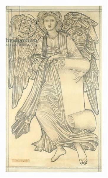 Постер Angel with Scroll - figure number nine, 1880 с типом исполнения На холсте в раме в багетной раме 221-03