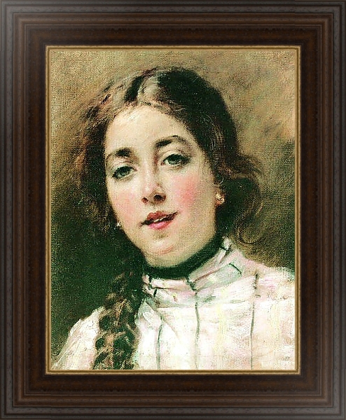 Постер Портрет дочери художника. Оленька. 1900-е с типом исполнения На холсте в раме в багетной раме 1.023.151