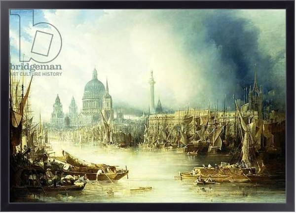 Постер A View of London with St, с типом исполнения На холсте в раме в багетной раме 221-01