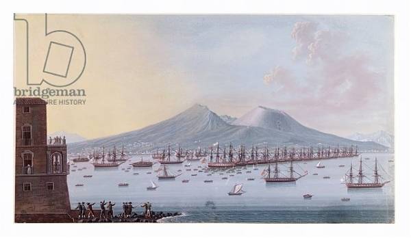 Постер View of the Bay of Naples, 1798 с типом исполнения На холсте в раме в багетной раме 221-03
