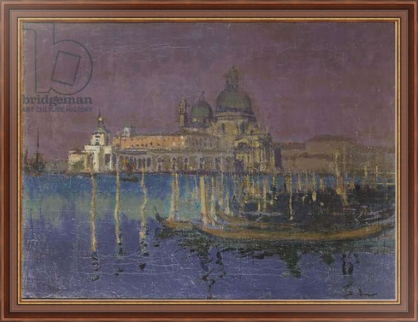 Постер Nocturne: The Dogana and Santa Maria della Salute, Venice, 1896 с типом исполнения На холсте в раме в багетной раме 35-M719P-83