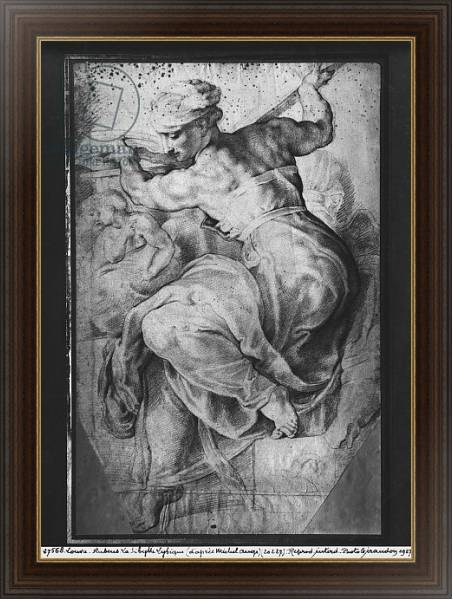 Постер The Libyan Sibyl, after Michelangelo Buonarroti с типом исполнения На холсте в раме в багетной раме 1.023.151