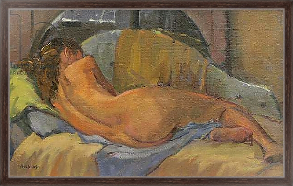 Постер Nude on chaise longue, 2009 с типом исполнения На холсте в раме в багетной раме 221-02