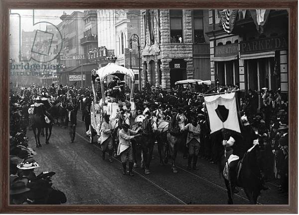 Постер Mardi Gras day, Rex passing up Camp Street, New Orleans, c.1900-06 с типом исполнения На холсте в раме в багетной раме 221-02