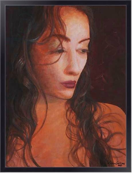 Постер Lost girl, portrait,, painting с типом исполнения На холсте в раме в багетной раме 221-01