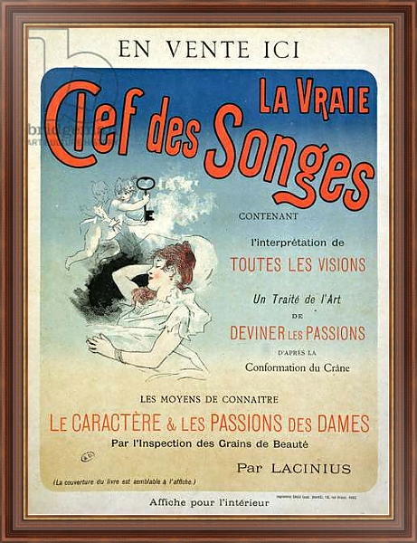 Постер Poster advertising the book 'La Vraie Clef des Songes' by Lacinius, 1892 с типом исполнения На холсте в раме в багетной раме 35-M719P-83
