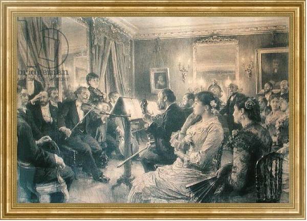 Постер The Quartet or The Musical Evening at the House of Amaury Duval, 1881 с типом исполнения На холсте в раме в багетной раме NA033.1.051
