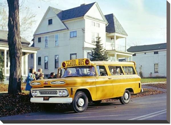Постер Chevrolet Suburban School Bus '1959 с типом исполнения На холсте без рамы