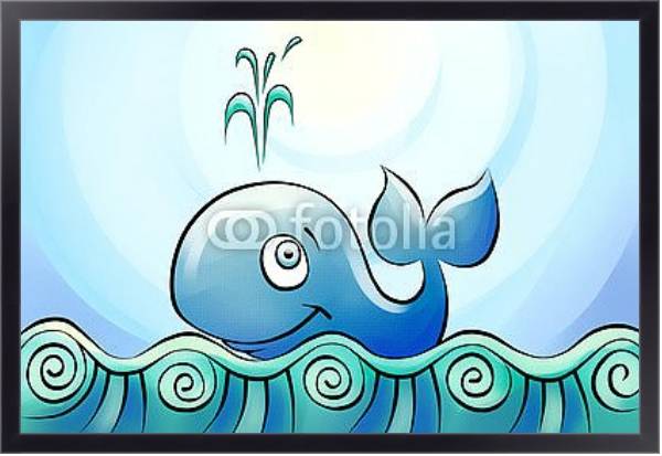 Постер Маленький кит с типом исполнения На холсте в раме в багетной раме 221-01
