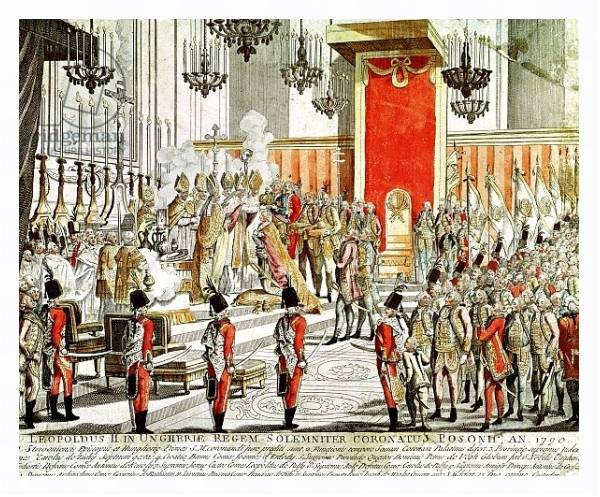 Постер The Coronation of Leopold II at Bratislava in 1790 с типом исполнения На холсте в раме в багетной раме 221-03
