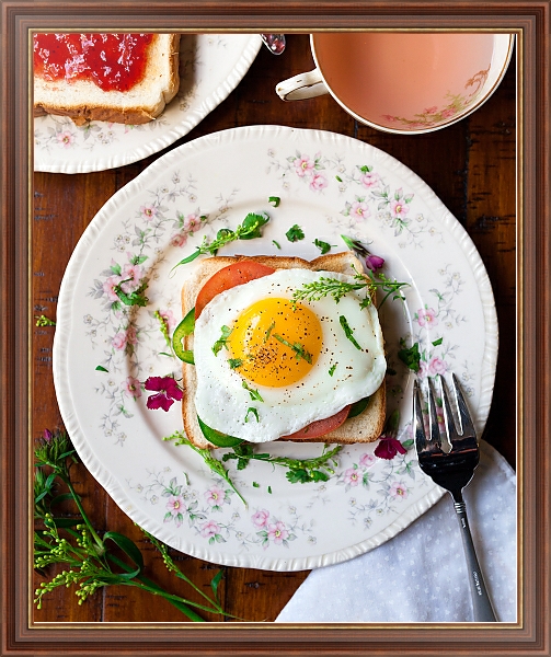Постер Бутерброд с яйцом с типом исполнения На холсте в раме в багетной раме 35-M719P-83