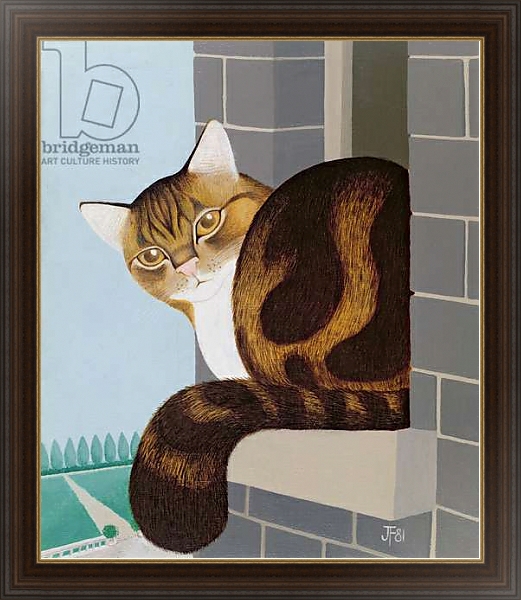 Постер Cat on a Window Sill с типом исполнения На холсте в раме в багетной раме 484.M48.310