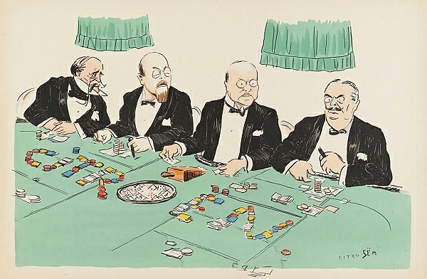 Постер quatre personnages au casino с типом исполнения На холсте без рамы