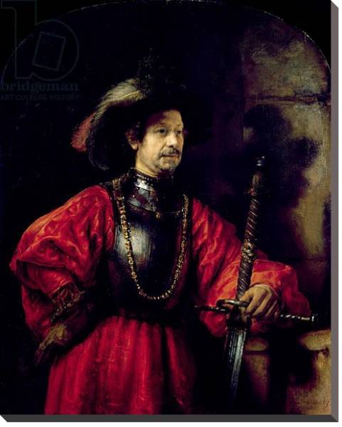 Постер Portrait of a man in military costume, 1650 с типом исполнения На холсте без рамы