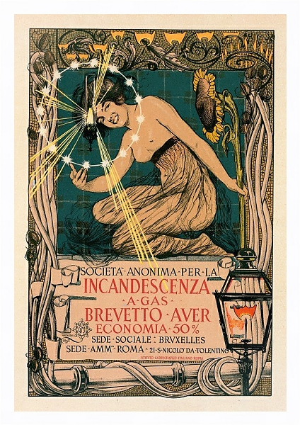 Постер Incandescence Par Le Gaz, Système Auer с типом исполнения На холсте в раме в багетной раме 221-03