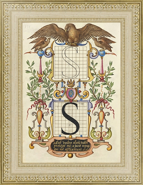 Постер Guide for Constructing the Letter S с типом исполнения Акварель в раме в багетной раме 484.M48.725