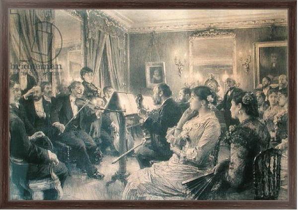 Постер The Quartet or The Musical Evening at the House of Amaury Duval, 1881 с типом исполнения На холсте в раме в багетной раме 221-02