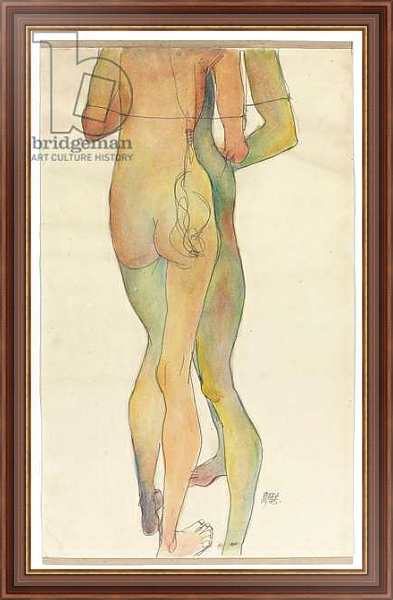 Постер Zwei Stehende Akte, 1913 с типом исполнения На холсте в раме в багетной раме 35-M719P-83