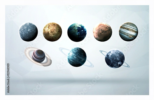 Постер Планеты солнечной системы с типом исполнения На холсте в раме в багетной раме 221-03