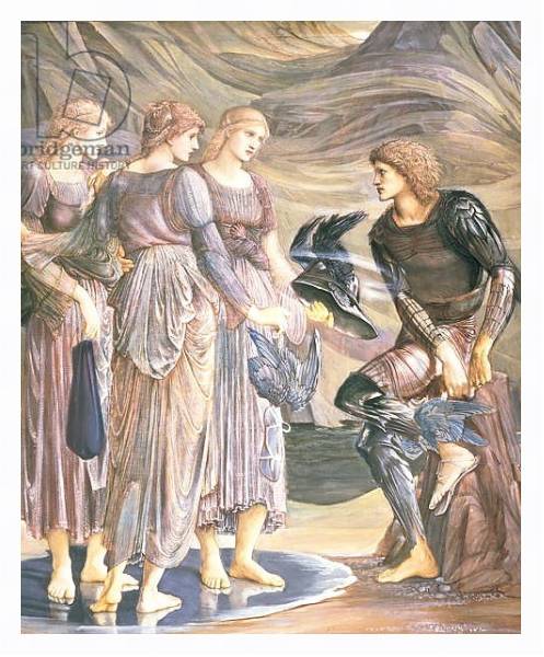 Постер Perseus and the Sea Nymphs, c.1876 с типом исполнения На холсте в раме в багетной раме 221-03