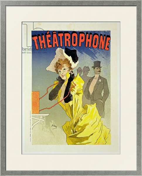Постер Reproduction of a poster advertising 'Theatrophone', 1890 с типом исполнения Под стеклом в багетной раме 1727.2510