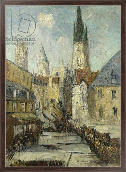 Постер Rue de l'Epicerie et la Cathedrale de Rouen, c.1929 с типом исполнения На холсте в раме в багетной раме 221-02