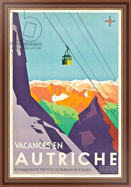 Постер Poster advertising vacations in Austria, с типом исполнения На холсте в раме в багетной раме 35-M719P-83