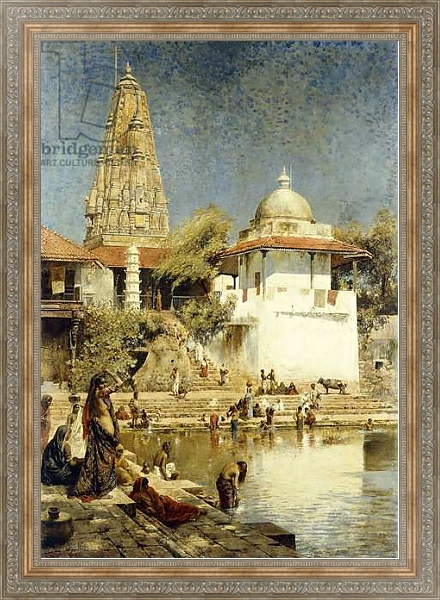 Постер The Ganges at Benares, с типом исполнения На холсте в раме в багетной раме 484.M48.310