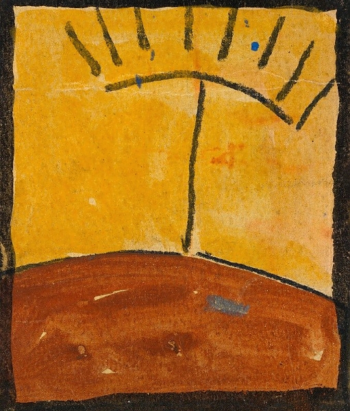 Постер Abstrahierte Landschaft mit Sonnenaufgang с типом исполнения На холсте без рамы