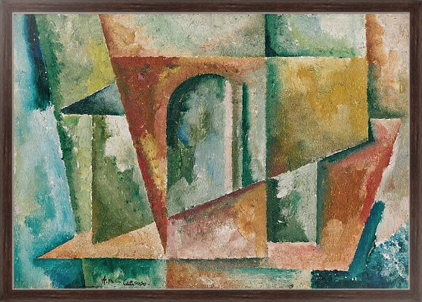 Постер Paysage Cubiste с типом исполнения На холсте в раме в багетной раме 221-02