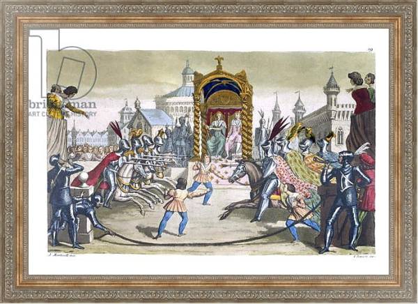 Постер Knights jousting before a King and Queen с типом исполнения На холсте в раме в багетной раме 484.M48.310