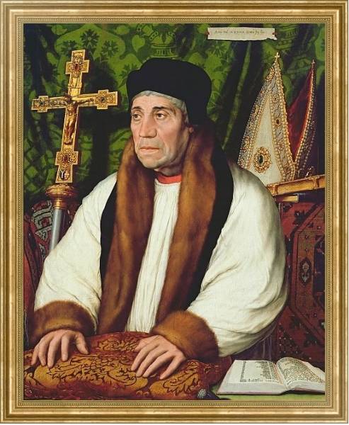 Постер Portrait of William Warham Archbishop of Canterbury, 1527 с типом исполнения На холсте в раме в багетной раме NA033.1.051