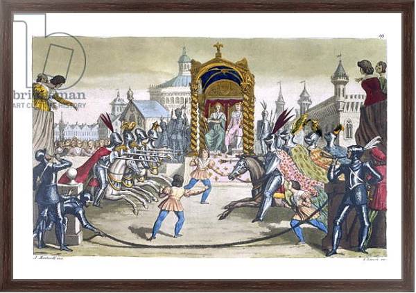 Постер Knights jousting before a King and Queen с типом исполнения На холсте в раме в багетной раме 221-02