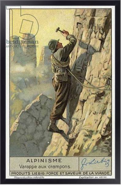 Постер Climbing using crampons с типом исполнения На холсте в раме в багетной раме 221-01