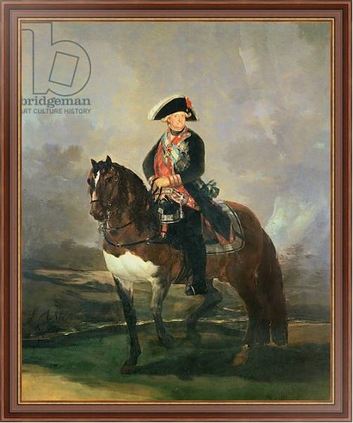 Постер Equestrian portrait of King Carlos IV, 1800-1801 с типом исполнения На холсте в раме в багетной раме 35-M719P-83
