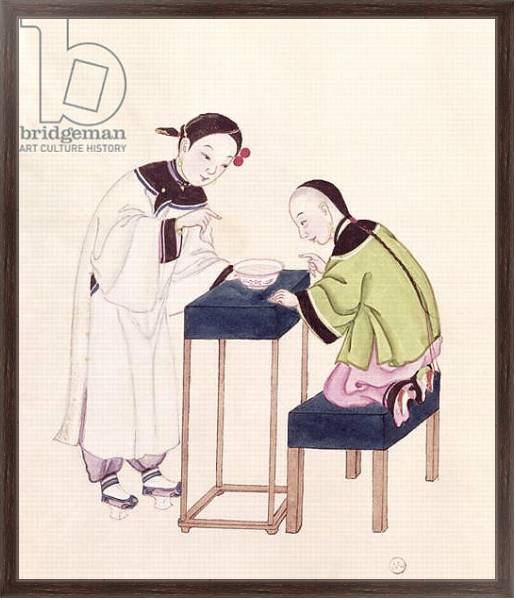 Постер A Girl Looking for Luck into a Bowl of Water с типом исполнения На холсте в раме в багетной раме 221-02
