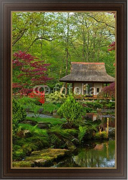 Постер Голландия. Гаага. Японский сад с типом исполнения На холсте в раме в багетной раме 1.023.151